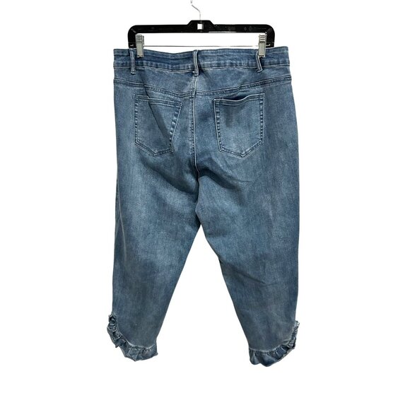 Kate and Mallory Womens Cropped Distressed Denim Jeans SZ 18W - Picture 2 of 9